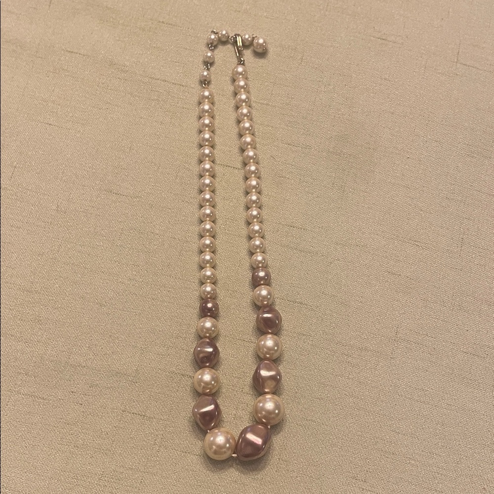 Pearl and Mauve Beaded Necklace - Women Jewelry